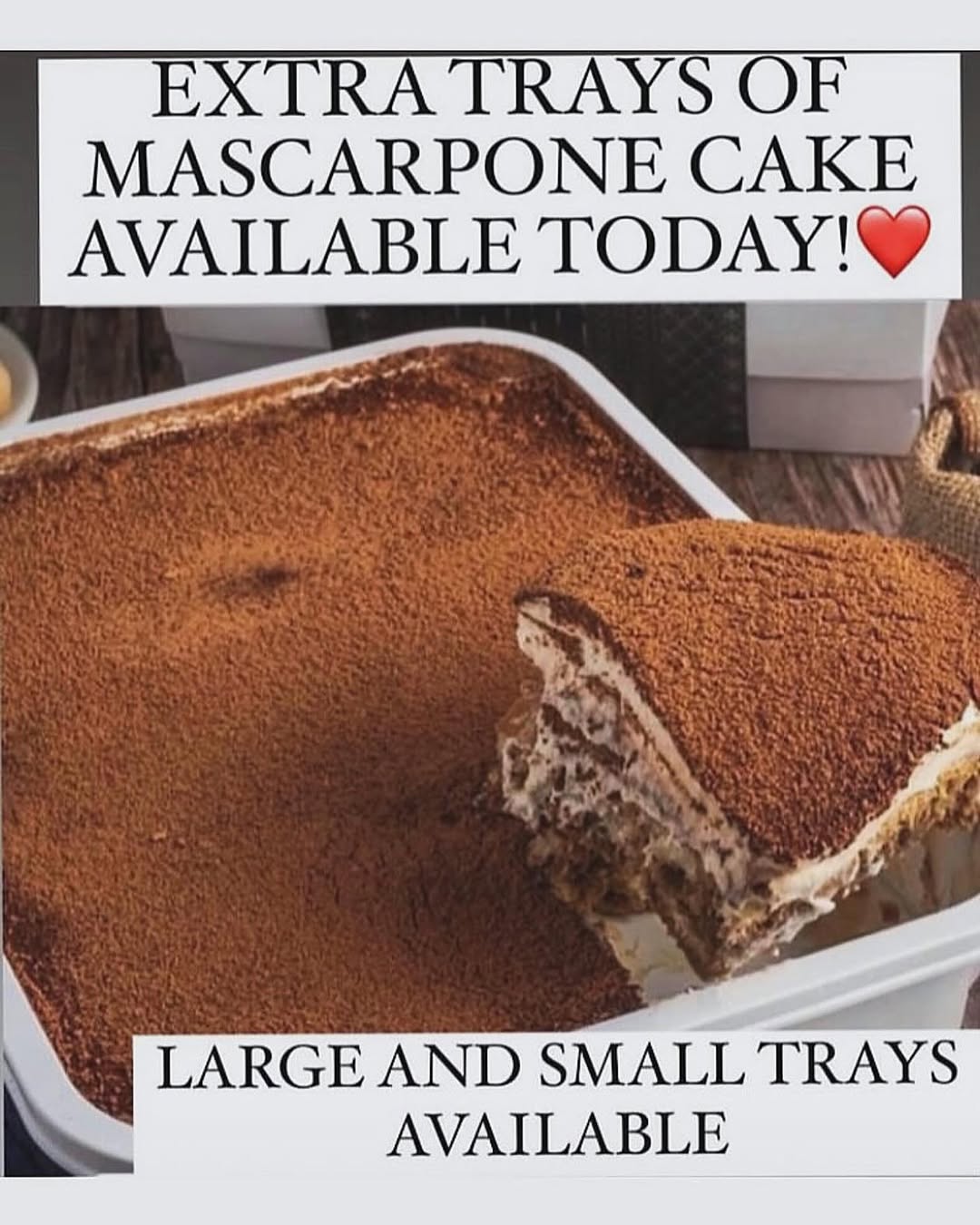 Mascarpone Cake extra trays available